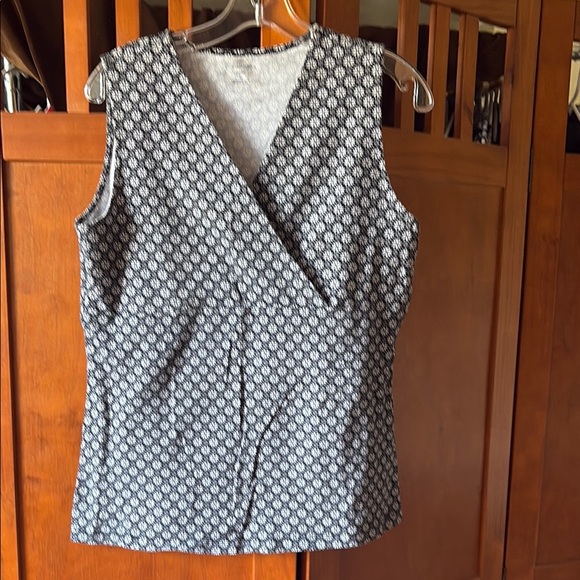 croft & barrow Tops - Croft & Barrow Black and White Wrap Blouse